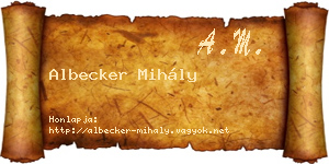 Albecker Mihály névjegykártya