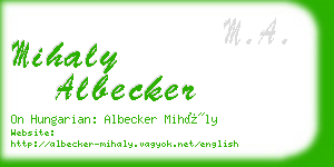 mihaly albecker business card